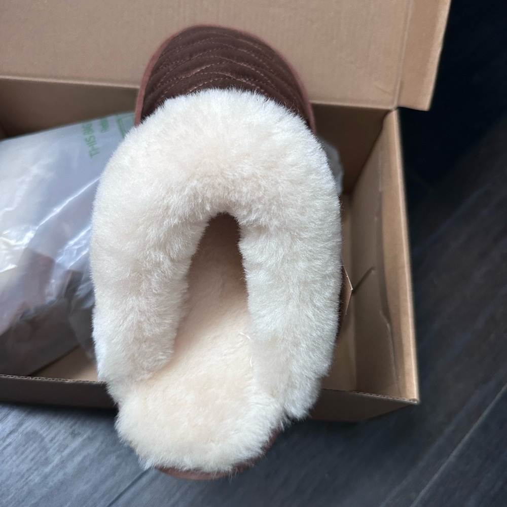 Cozy Brown and Cream Slippers by bear paws
